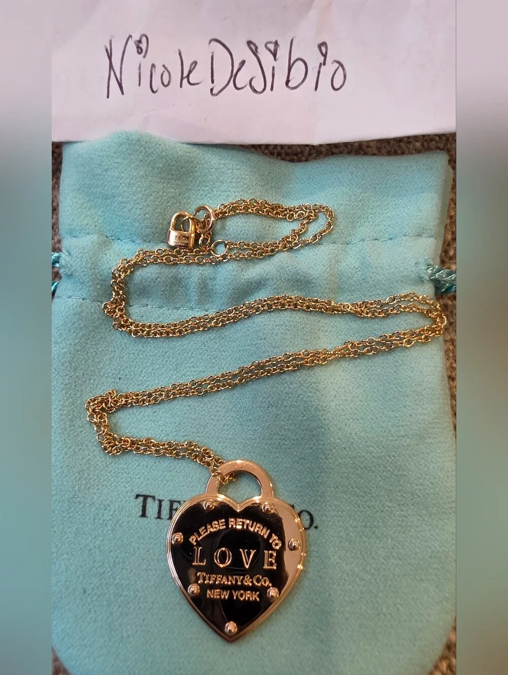 Tiffany & Co. Return to Love 18k Rose Gold Gold Heart Lock Necklace